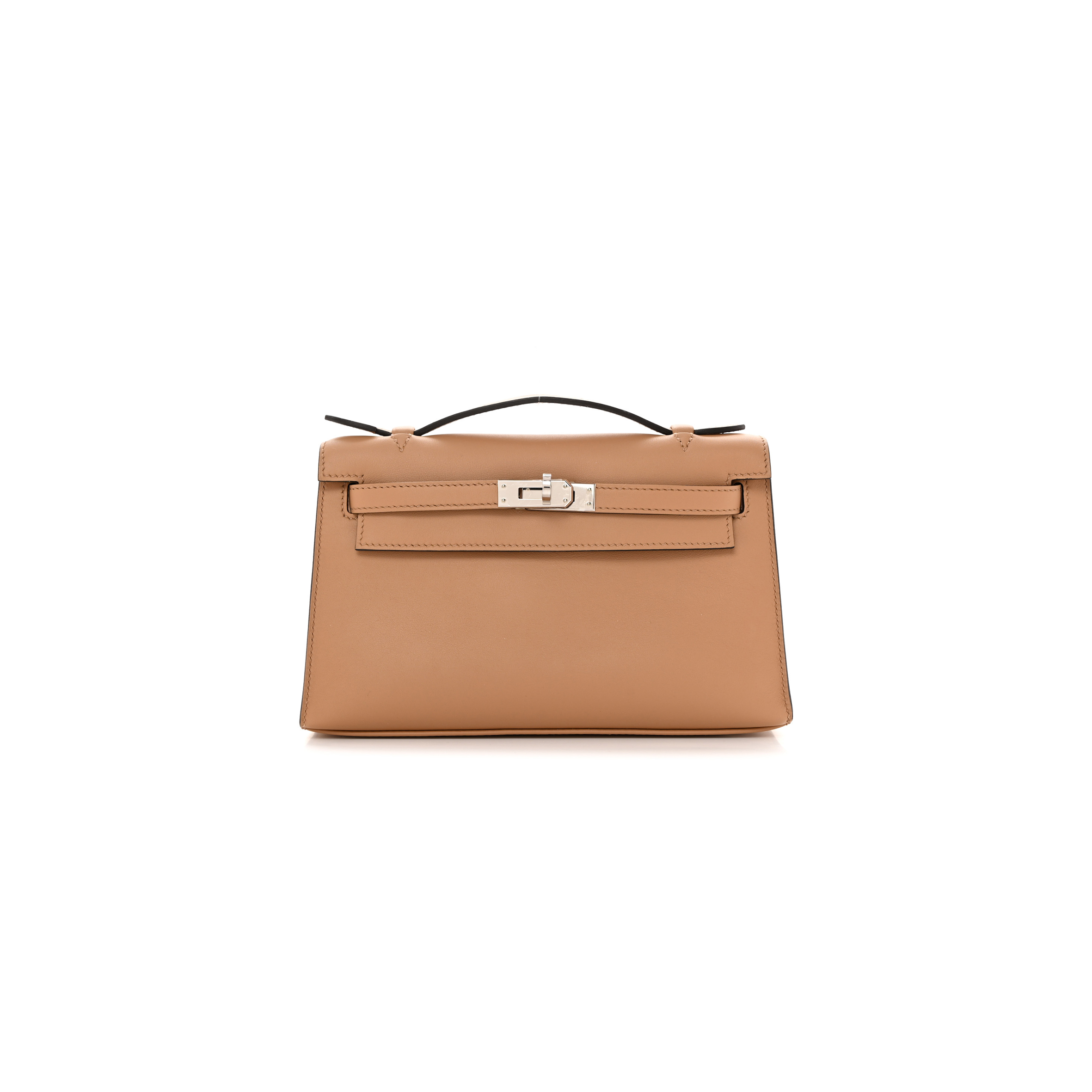 HERMÈS MASTER KELLY POCHETTE CHAI SWIFT PALLADIUM HARDWARE (22*14*7cm) 